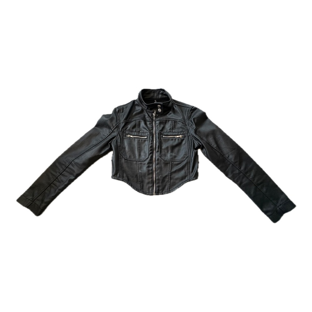 PrettyLittleThing Black Textured Jacket